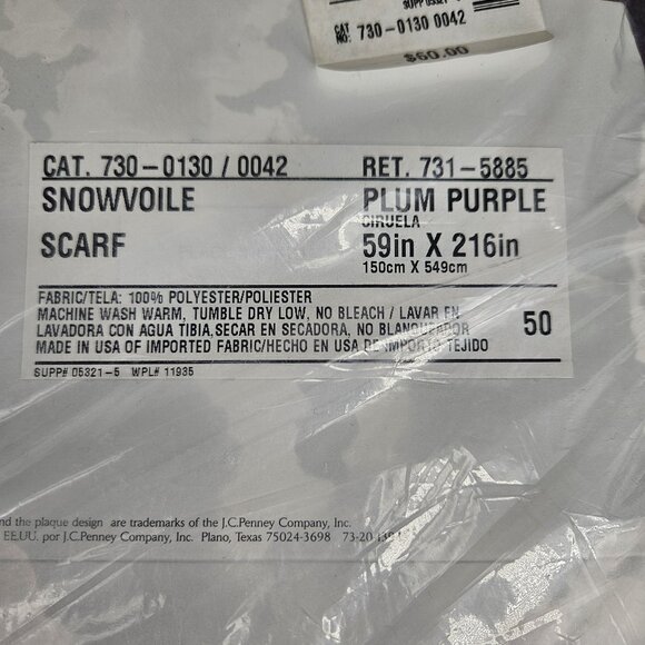 JCPenney Home Collection Snowvoile Scarf Plum Purple Window Valance 59x216 USA - Picture 4 of 6